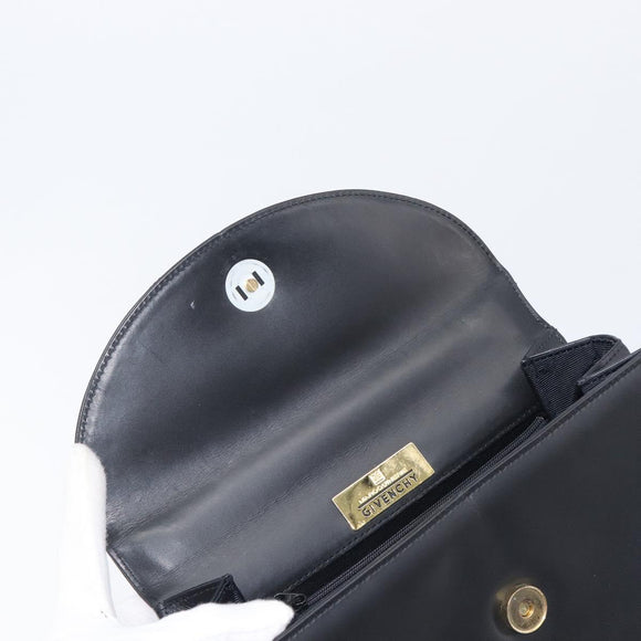 VALENTINO Hand Bag Leather Black Gold Auth bs37410A