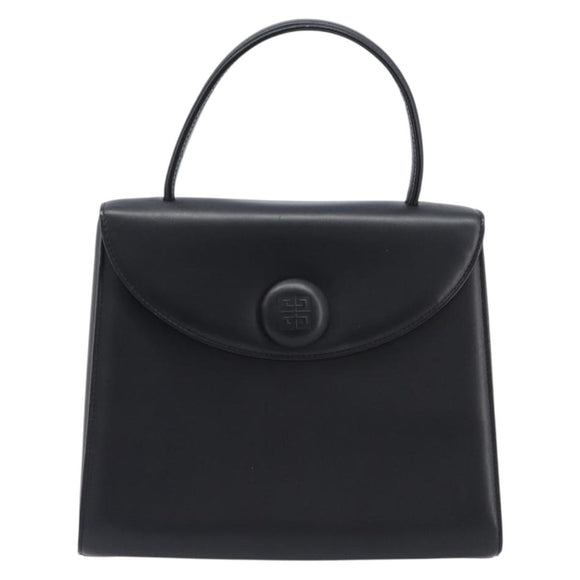 VALENTINO Hand Bag Leather Black Gold Auth bs37410A