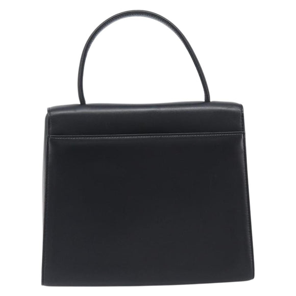 VALENTINO Hand Bag Leather Black Gold Auth bs37410A