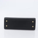 VALENTINO Hand Bag Leather Black Gold Auth bs37410A-5