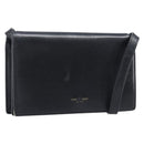 SAINT LAURENT Shoulder Bag Leather Black Gold Auth bs37414-1