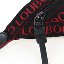Christian Louboutin Waist Bag Canvas Black Silver Auth bs37415A-15