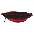 Christian Louboutin Waist Bag Canvas Black Silver Auth bs37415A-13
