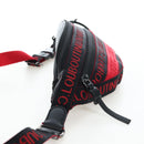 Christian Louboutin Waist Bag Canvas Black Silver Auth bs37415A-3