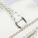 FENDI Celeria Tote Bag Leather White Silver Auth bs37416V-17