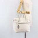 FENDI Celeria Tote Bag Leather White Silver Auth bs37416V-27