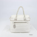 FENDI Celeria Tote Bag Leather White Silver Auth bs37416V-28