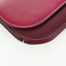 LOEWE Anagram Gate Pochette Shoulder Bag Leather Wine Red Gold Auth bs37417A-14