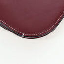 LOEWE Anagram Gate Pochette Shoulder Bag Leather Wine Red Gold Auth bs37417A-16