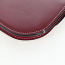 LOEWE Anagram Gate Pochette Shoulder Bag Leather Wine Red Gold Auth bs37417A-17