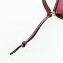 LOEWE Anagram Gate Pochette Shoulder Bag Leather Wine Red Gold Auth bs37417A-18