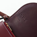 LOEWE Anagram Gate Pochette Shoulder Bag Leather Wine Red Gold Auth bs37417A-21