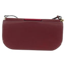 LOEWE Anagram Gate Pochette Shoulder Bag Leather Wine Red Gold Auth bs37417A-2