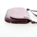 LOEWE Anagram Gate Pochette Shoulder Bag Leather Wine Red Gold Auth bs37417A-4