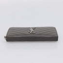 SAINT LAURENT Cassandra Long Wallet Leather Gray Silver Auth bs37418-7