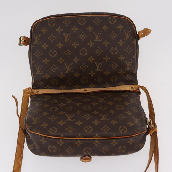 LOUIS VUITTON Monogram Saumur 30 Shoulder Bag M42256 LV Auth bs37425