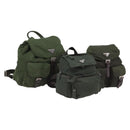 PRADA Backpack Nylon 3 Set Khaki Auth bs37426-1