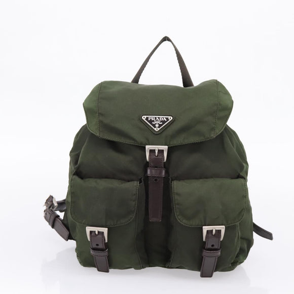 PRADA Backpack Nylon 3 Set Khaki Auth bs37426