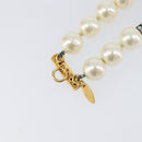CHANEL Pearl Bracelet metal Gold CC Auth bs37428-10