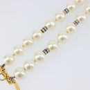 CHANEL Pearl Bracelet metal Gold CC Auth bs37428-14