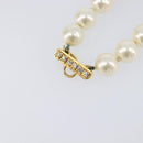 CHANEL Pearl Bracelet metal Gold CC Auth bs37428-4