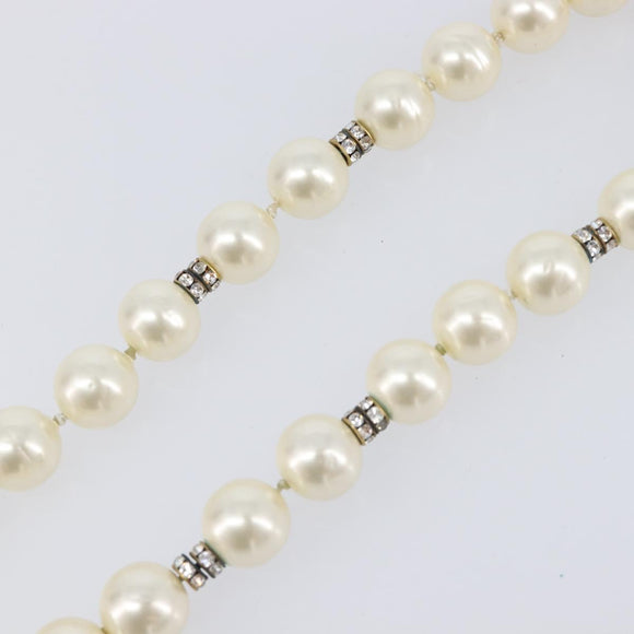 CHANEL Pearl Bracelet metal Gold CC Auth bs37428