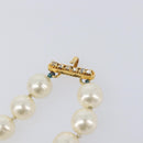 CHANEL Pearl Bracelet metal Gold CC Auth bs37428-8