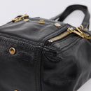 SAINT LAURENT Downtown Tote Bag Patent Leather Black Gold Auth bs37430A-8