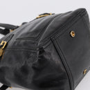 SAINT LAURENT Downtown Tote Bag Patent Leather Black Gold Auth bs37430A-17