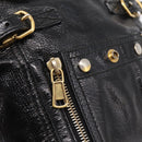 SAINT LAURENT Downtown Tote Bag Patent Leather Black Gold Auth bs37430A-18