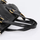 SAINT LAURENT Downtown Tote Bag Patent Leather Black Gold Auth bs37430A-7