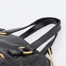 SAINT LAURENT Downtown Tote Bag Patent Leather Black Gold Auth bs37430A-14