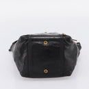 SAINT LAURENT Downtown Tote Bag Patent Leather Black Gold Auth bs37430A-5