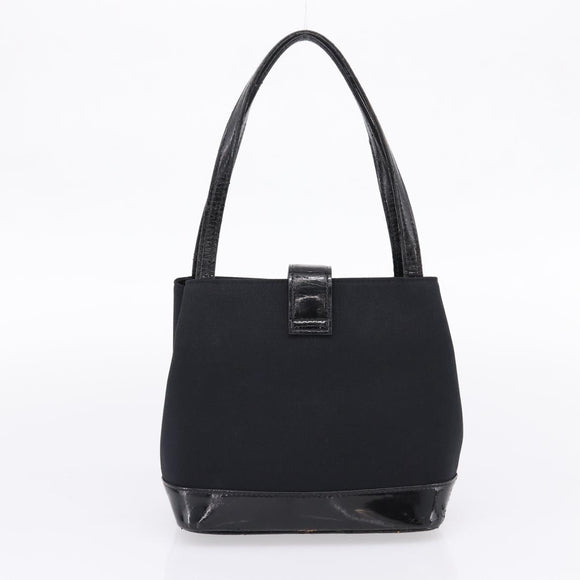 Saint Laurent Hand Bag Leather Nylon 2 Set Black Auth bs37434