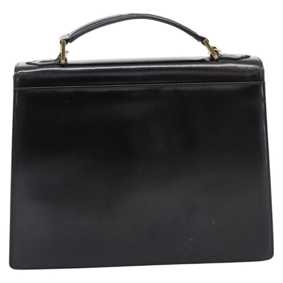 Saint Laurent Hand Bag Leather Nylon 2 Set Black Auth bs37434