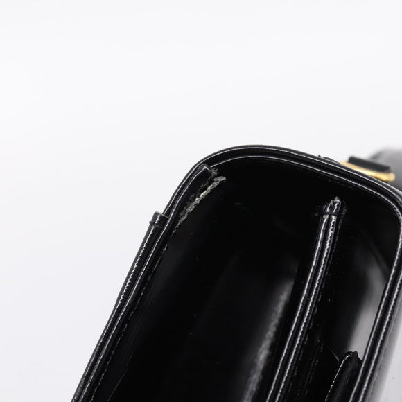 Saint Laurent Hand Bag Leather Nylon 2 Set Black Auth bs37434