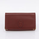 CARTIER Must Line Shoulder Bag Leather 4 Set Bordeaux Auth bs37437-14