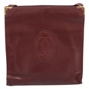 CARTIER Must Line Shoulder Bag Leather 4 Set Bordeaux Auth bs37437-2