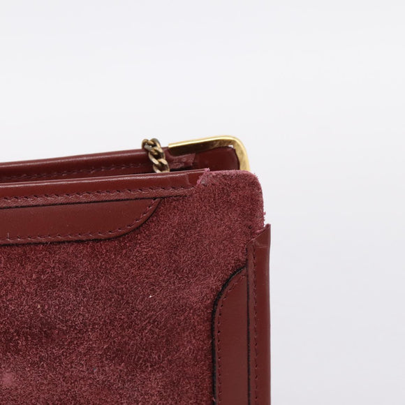 CARTIER Must Line Shoulder Bag Leather 4 Set Bordeaux Auth bs37437