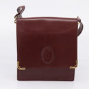 CARTIER Must Line Shoulder Bag Leather 4 Set Bordeaux Auth bs37437-8