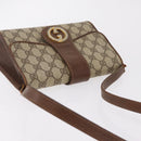 GUCCI GG Supreme Sherry Line Bag PVC Leather 3 Set Beige Yellow Auth bs37438-18