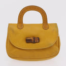 GUCCI GG Supreme Sherry Line Bag PVC Leather 3 Set Beige Yellow Auth bs37438-27