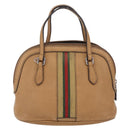 GUCCI GG Supreme Sherry Line Bag PVC Leather 3 Set Beige Yellow Auth bs37438-3
