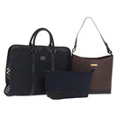 BURBERRY Hand Bag Leather Nylon 3 Set Black Brown Auth bs37439-1