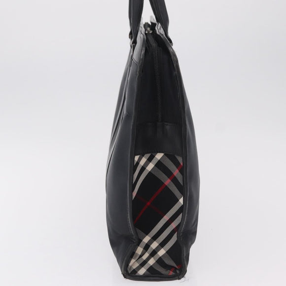 BURBERRY Hand Bag Leather Nylon 3 Set Black Brown Auth bs37439