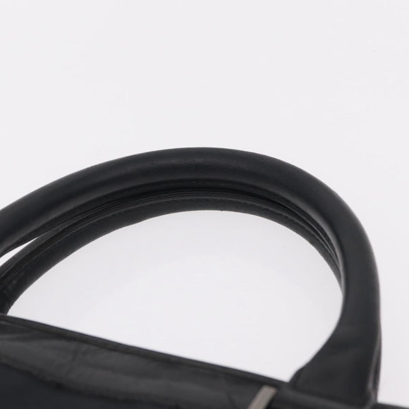 BURBERRY Hand Bag Leather Nylon 3 Set Black Brown Auth bs37439