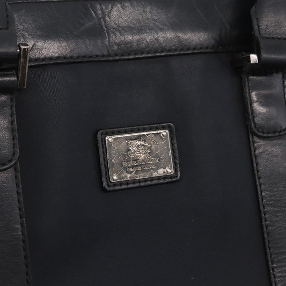 BURBERRY Hand Bag Leather Nylon 3 Set Black Brown Auth bs37439