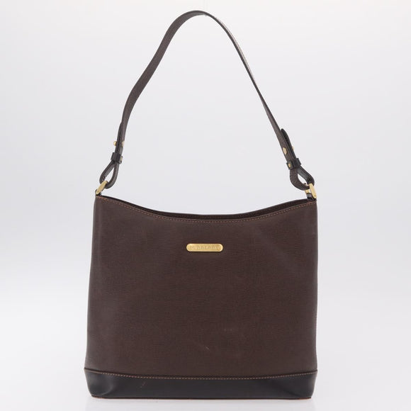 BURBERRY Hand Bag Leather Nylon 3 Set Black Brown Auth bs37439