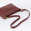 CARTIER Must Line Shoulder Bag Leather 4 Set Bordeaux Auth bs37441-11