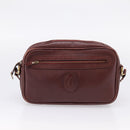 CARTIER Must Line Shoulder Bag Leather 4 Set Bordeaux Auth bs37441-14